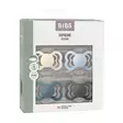 Bibs Supreme 4-pack silicone 0-6kk Ivory/Baby Blue/Petrol/Iron pakkaus. - Tutit ja tuttinauhat - 160436 - 2