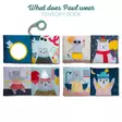 Taf Toys ensikirja Sensory book What does Paul Wear v=C3=A4rikk=C3=A4i=
ll=C3=A4 kuvilla. - Kuvakirjat - 248916 - 3