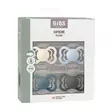 Bibs Supreme 4-pack silicone 6-18kk Ivory/Baby Blue/Petrol/Iron pakkaus. - Tutit ja tuttinauhat - 260436 - 2