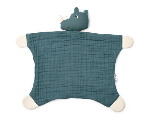 Liewood Addison uniriepu Rhino v=C3=A4riss=C3=A4 while blue. - Pehmolelut ja unilelut - 17450-1386 - 1