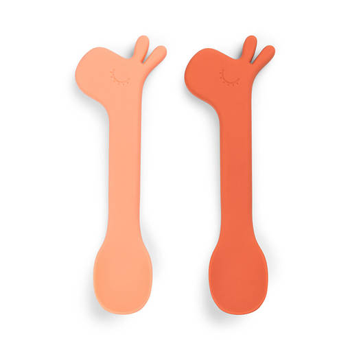 Done By Deer silikonilusikka 2-pack Lalee Papaya v=C3=A4riss=C3=A4. - Ensilusikat ja lasten aterimet - 1139406 - 1