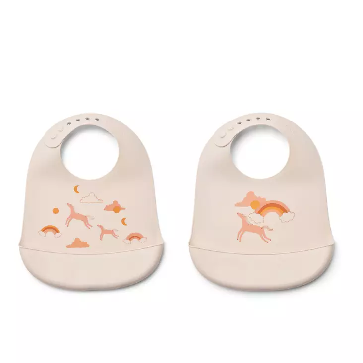 Liewood Tilda ruokalappu 2-pack Dream Ecru. - Ruokalaput - 15128-2336 - 1