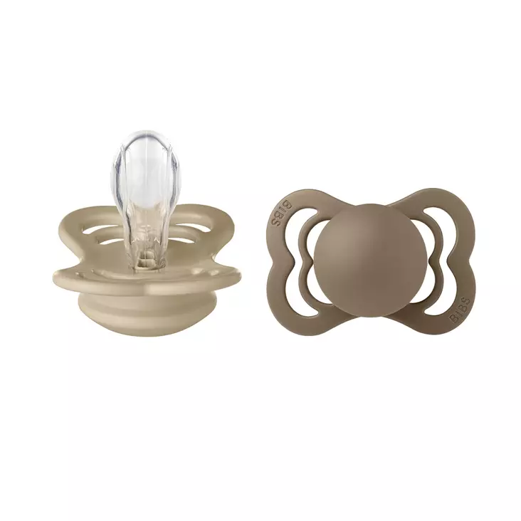 Bibs Supreme silikonitutti 2 kpl 1-6kk, Vanilla/Dark Oak. - Tutit ja tuttinauhat - 160336 - 1