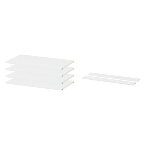 STOREY kokoelma, hyllyt 4kpl, ristikannttimet 2kpl, 80 cm - valkoinen - Lisäosat hyllyköihin - 38-0005-82-086 - 1