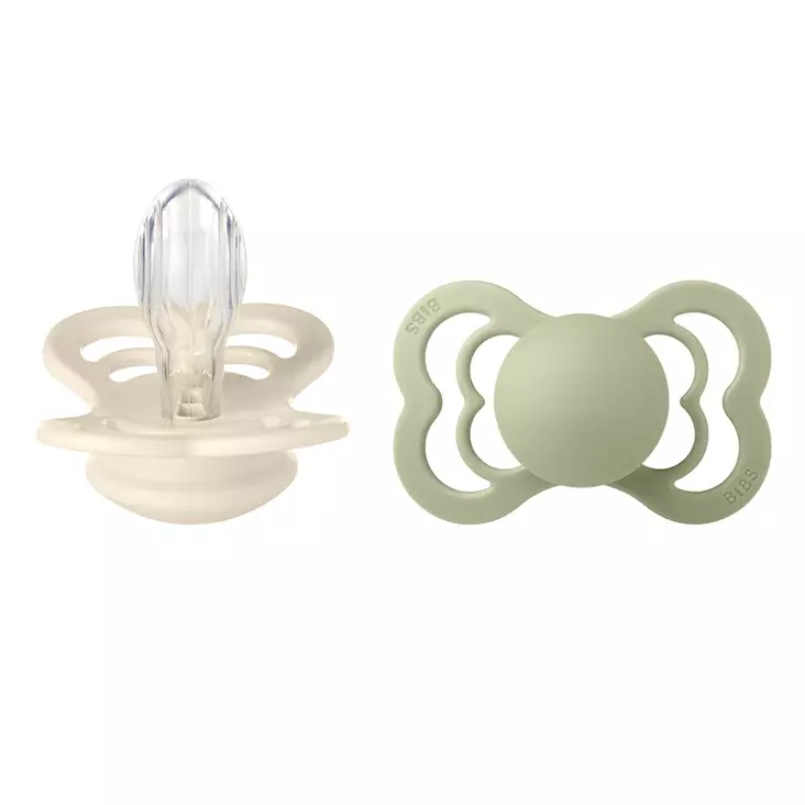 Bibs Supreme silikonitutti 2 kpl 6-18kk, Ivory/Sage. - Tutit ja tuttinauhat - 260346 - 1