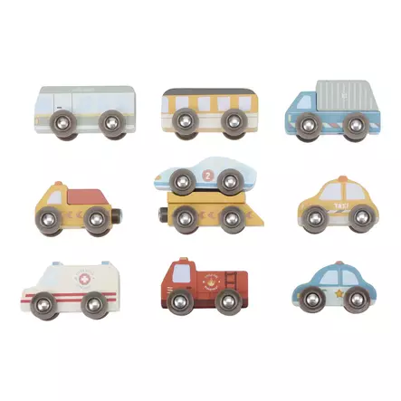 Little Dutch pikkuautot 10 kpl. - Puulelut - LD2537 - 1