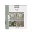 Bibs Supreme 4-pack silicone 6-18kk Sand/Sage/Hunter Green/Dark Oak pakkaus. - Tutit ja tuttinauhat - 260437 - 2