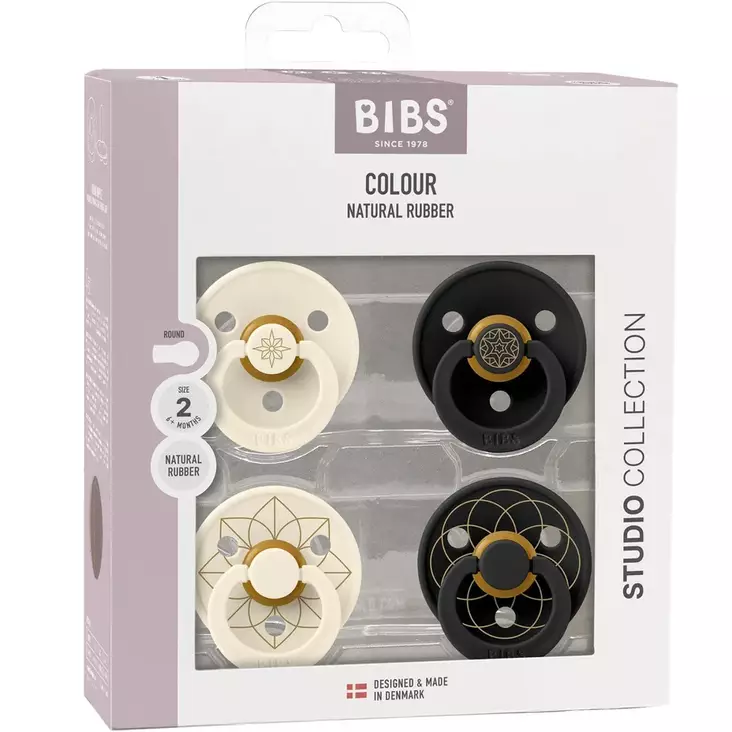 Bibs Colour Combo 4 pack, koko 2 Studio, Ivory Gold/Black Gold. - Tutit ja tuttinauhat - 120477 - 1