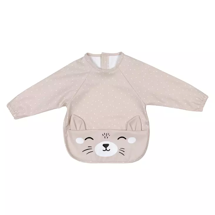 Tinynord Binot ruokalappu hihoilla Beige dot print. - Ruokalaput - 304347 - 1