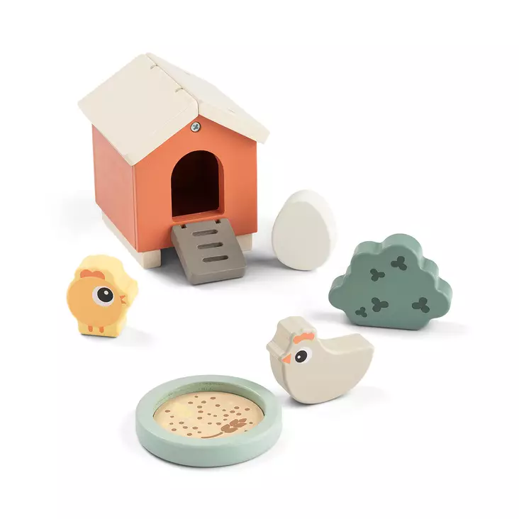 Done By Deer Tiny Farm Playset Clucky Colour Mix. - Puulelut - 4654037 - 1