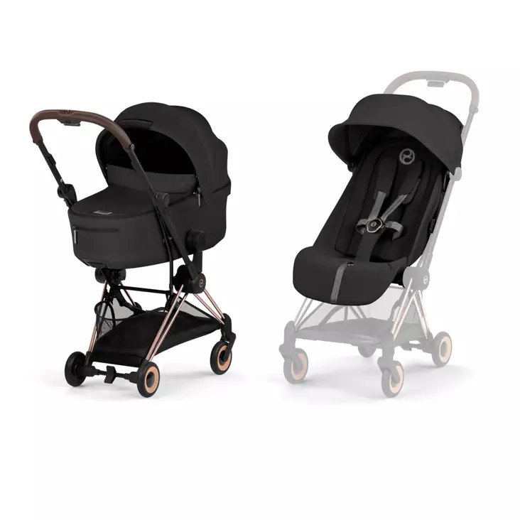 Cybex Coya Comfort rattaat ja vaunukoppa Rosegold, Sepia Black. - Matkarattaat ja lastenrattaat - 526000177 - 1