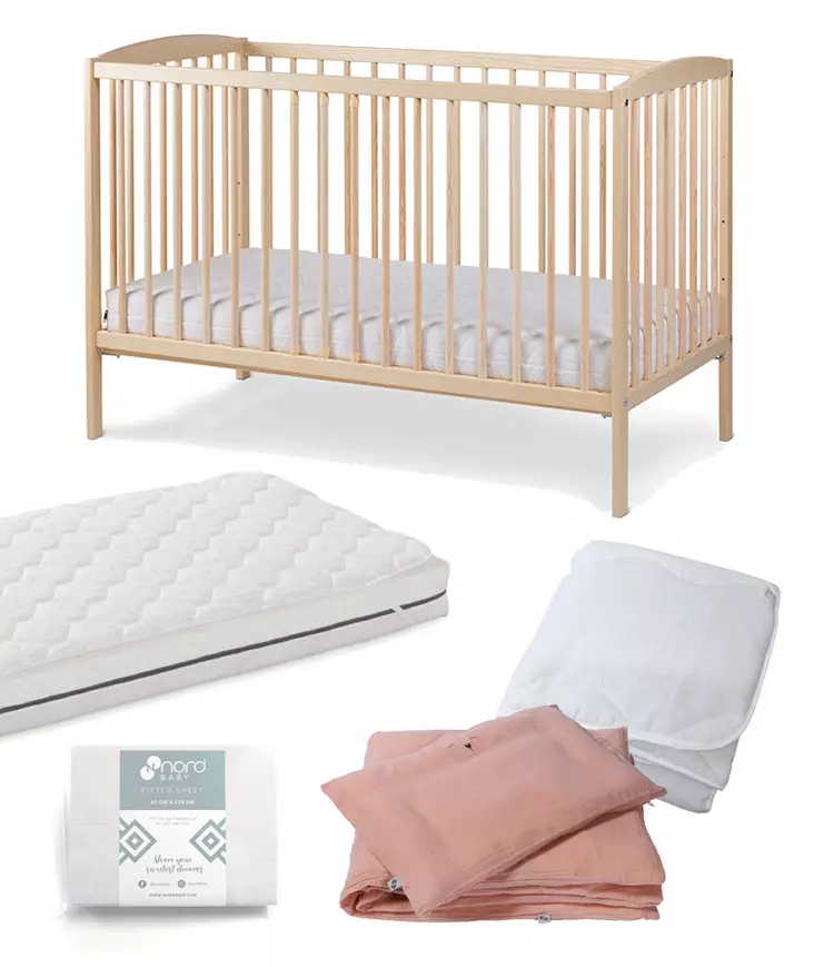 Starttipaketti NordBaby Lassio 2in1 Natural. - Pinnasängyt ja lastensängyt - 273796STA7 - 1