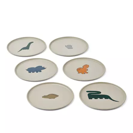 Liewood Remco lautaset Dinosaur mist -kuosilla. - Lautaset ja kulhot - 19572-2168 - 2