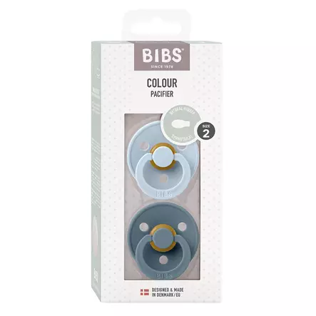 Bibs luonnonkumitutti 2 kpl 6-18kk Baby Blue/Petrol, symmetrinen, pakkaus. - Tutit ja tuttinauhat - 2221418 - 2