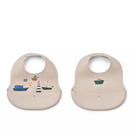 Liewood Ember ruokalappu 2-pack Sailing/Sandy. - Ruokalaput - 20119-2618 - 1