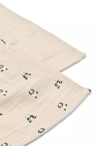Liewood Lewis Harsoliina 2-pack Mini panda/Sandy mix, ovat pehmeää puuvillaa. - Harsoliinat - 14907-2668 - 2