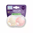 Avent Ultra Soft Tutti 0-6 kk Rosa/Vanilja (2 kpl), pakkaus. - Tutit ja tuttinauhat - 03709138 - 2