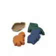 Liewood Gill hiekkamuotit Dinosaur Mist, 4-pack. - Muovailuvahat ja hiekkalelut - 19985-2168 - 1