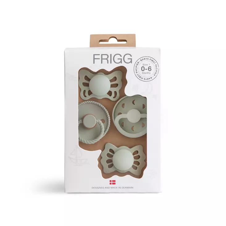 Frigg Baby´s first pacifiers 4-pack 0-6 kk, Sage Moonlight sailing. - Tutit ja tuttinauhat - 101928 - 1