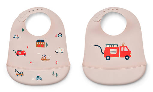 Liewood Tilda ruokalappu emergency vehicle/sandy 2-pack. - Ruokalaput - 15128-1668 - 1