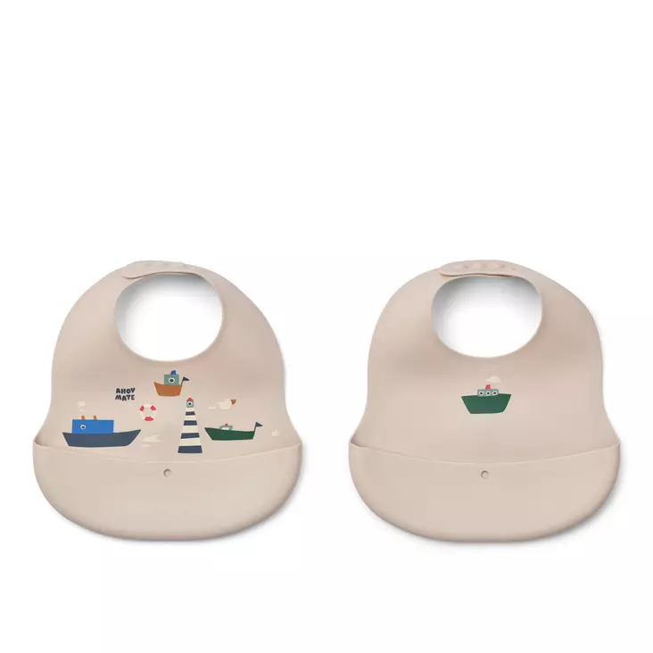 Liewood Ember ruokalappu 2-pack Sailing/Sandy. - Ruokalaput - 20119-2618 - 1