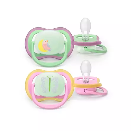 Avent Ultra Air Night yötutti 6-18kk Lila/Pinkki 2 kpl. - Tutit ja tuttinauhat - 03737629 - 1