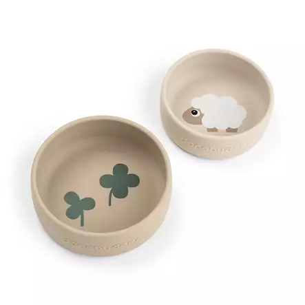 Done By Deer silikonikulhot 2-pack Sheepy Sand - Lautaset ja kulhot - 1869679 - 1