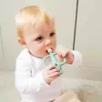 Matchstick Monkey Teething purulelu Mint Green lapsen suussa. - Purulelut - 910-009 - 6
