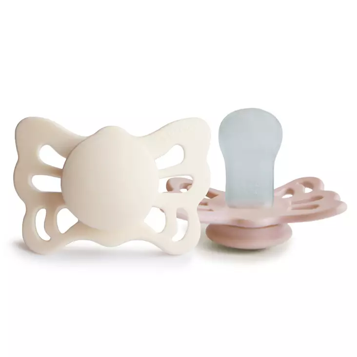 Silikonitutti Frigg Butterfly 2 pack Size 1, Cream/Blush. - Tutit ja tuttinauhat - 100479 - 1