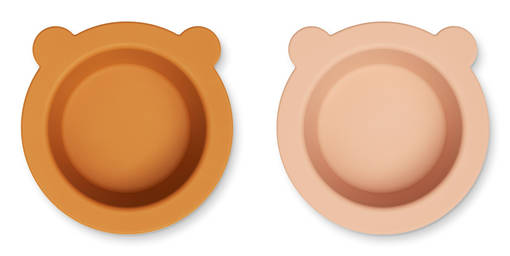 Liewood silikonilautanen 2-pack Peony Mustard/tuscany rose mix. - Lautaset ja kulhot - 15103-1189 - 1