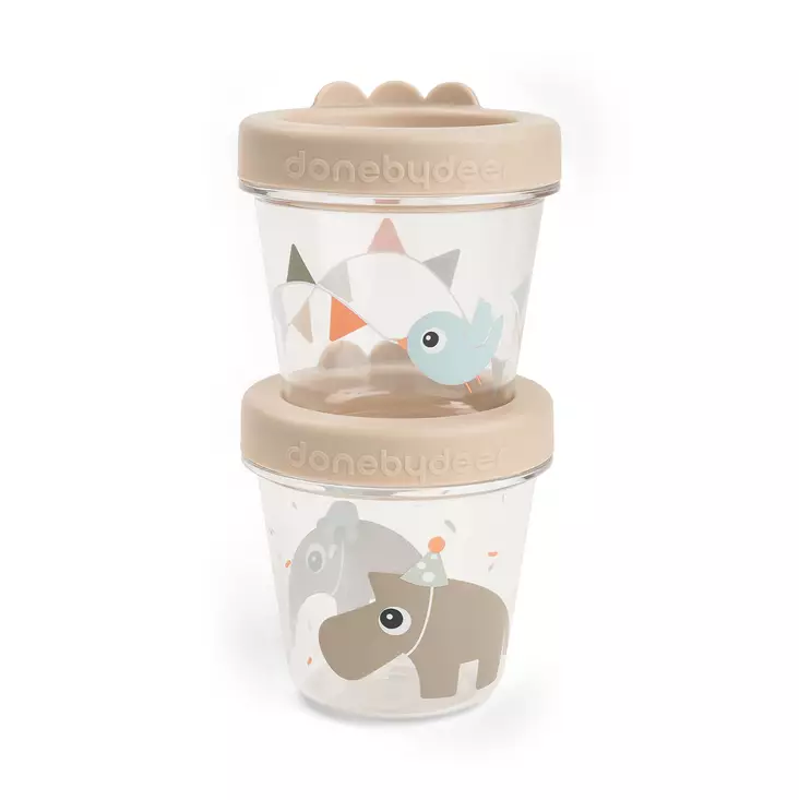 Done By Deer Baby Food Container Celebration Sand - Välipalapussit, eväsrasiat ja snackcupit - 1256139 - 1