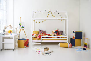 Tikattu patjanpäällinen 9x90x200cm - syksyn keltainen - 90x200 cm - 40-1109-AY-09A - 2