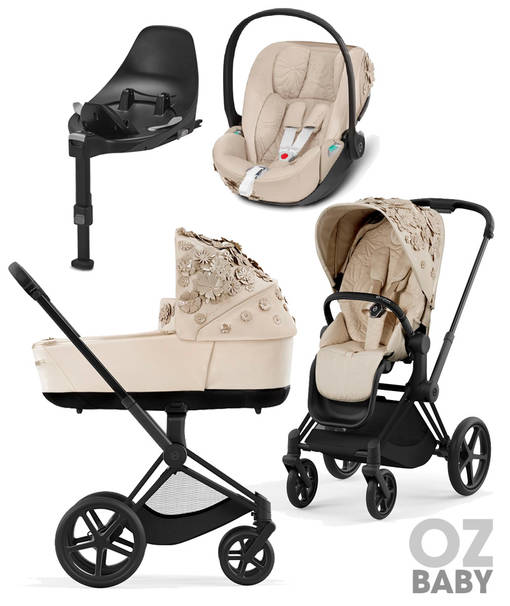 Priam starttipaketti Simply Flowers Beige. - Lastenvaunut ja yhdistelmävaunut - 522000935STA - 1