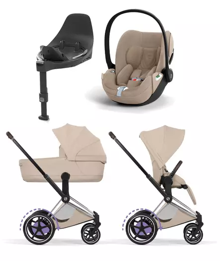 Cybex ePriam Style starttipaketti Chrome/Brown, Cozy Beige. - Lastenvaunut ja yhdistelmävaunut - 526000201eSTACBCB - 1