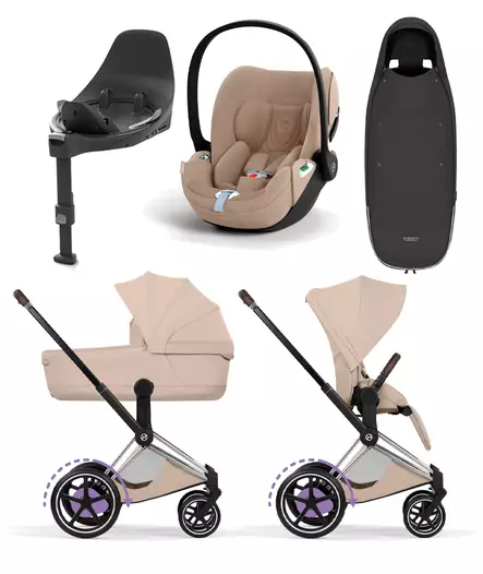 Cybex ePriam Style starttipaketti Chrome/Brown, Cozy Beige. - Lastenvaunut ja yhdistelmävaunut - 526000201eSTACBCB - 1