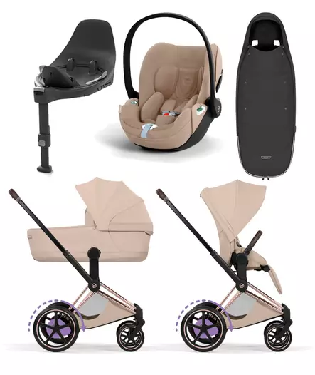 Cybex ePriam Style starttipaketti Rosegold, Cozy Beige. - Lastenvaunut ja yhdistelmävaunut - 526000221eSTARGCB - 1