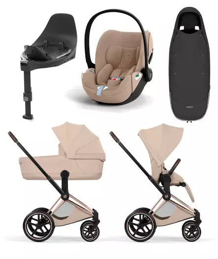 Cybex Priam Style starttipaketti Rosegold, Cozy Beige. - Lastenvaunut ja yhdistelmävaunut - 526000221STARGCB - 1