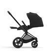 Cybex Priam 4 lastenrattaat Matt Black, Sepia Black makuuasennossa. - Matkarattaat ja lastenrattaat - 521002331RATMBSB - 4