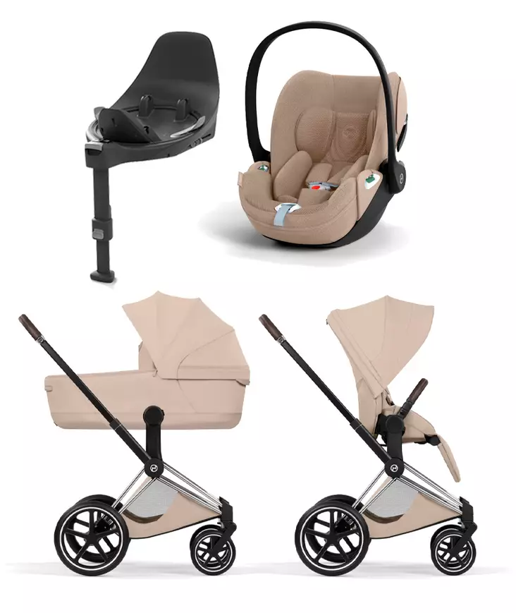 Cybex Priam Style starttipaketti Chrome/Brown, Cozy Beige. - Lastenvaunut ja yhdistelmävaunut - 526000201STACBCB - 1