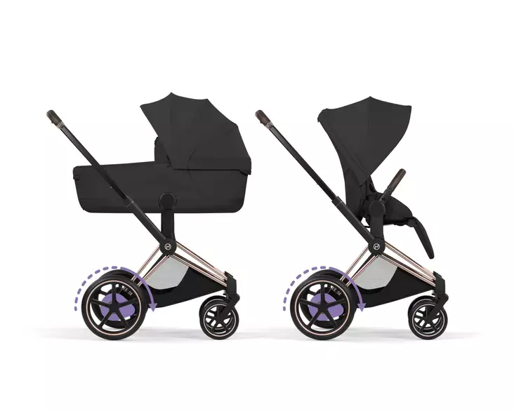 Cybex ePriam Style yhdistelmävaunut Rosegold Sepia Black. - Lastenvaunut ja yhdistelmävaunut - 526000221eYHDRGSB - 1