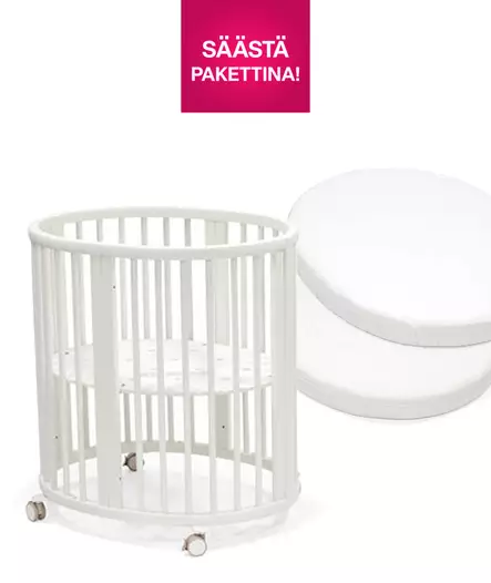 Stokke Sleepi Mini V3 pinnasänky White sekä patja ja lakana. - Stokke Sleepi tuotteet - 591302bund - 1