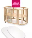 Stokke Sleepi V3 pinnasänky Natural ja patja sekä muotolakana. - Stokke Sleepi tuotteet - 591401bund - 1