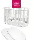 Stokke Sleepi V3 pinnasänky White ja patja sekä muotolakana. - Stokke Sleepi tuotteet - 591402bund - 1