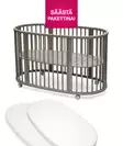 Stokke Sleepi V3 pinnasänky Hazy Grey ja patja sekä muotolakana. - Stokke Sleepi tuotteet - 591403bund - 1