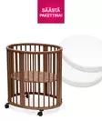 Stokke Sleepi Mini V3 pinnasänky Warm Brown patjalla ja muotolakanalla. - Stokke Sleepi tuotteet - 591304bund - 1