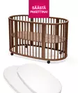Stokke Sleepi V3 pinnasänky Warm Brown ja patja sekä muotolakana. - Stokke Sleepi tuotteet - 591404bund - 1