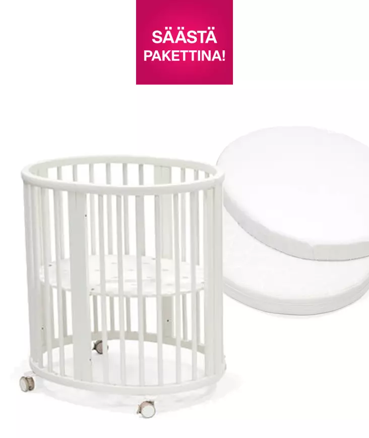 Stokke Sleepi Mini V3 pinnasänky White sekä patja ja lakana. - Stokke Sleepi tuotteet - 591302bund - 1
