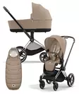 Cybex Priam 4 vaunut ja lämpöpussi Chrome/Brown, Cozy Beige. - Lastenvaunut ja yhdistelmävaunut - 521002319YFMCBE - 1