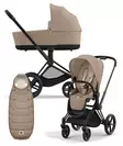 Cybex Priam 4 vaunut ja lämpöpussi Matt Black, Cozy Beige. - Lastenvaunut ja yhdistelmävaunut - 521002331YFMCBE - 1