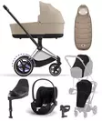 Cybex ePriam 4 starttipaketti Chrome Black, Cozy Beige. - Lastenvaunut ja yhdistelmävaunut - 521002357STAbCBE - 1